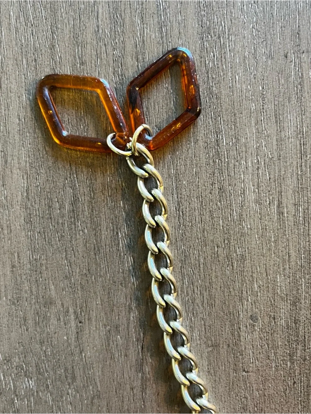 Vintage Y2K Tortoiseshell Chain Belt | Geometric Resin Hip Belt